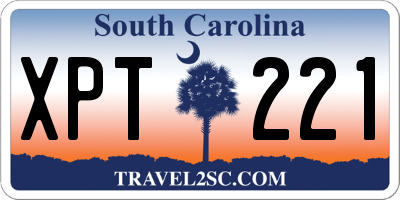 SC license plate XPT221