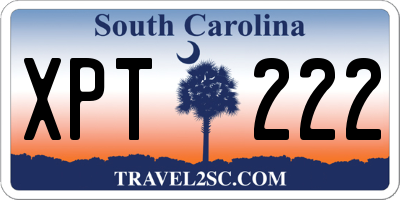 SC license plate XPT222