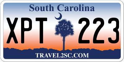 SC license plate XPT223