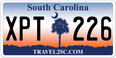 SC license plate XPT226