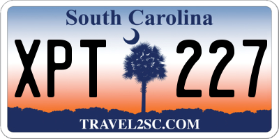 SC license plate XPT227