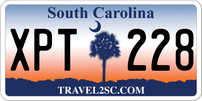 SC license plate XPT228