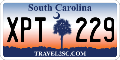 SC license plate XPT229