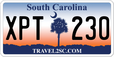 SC license plate XPT230