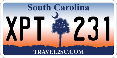 SC license plate XPT231