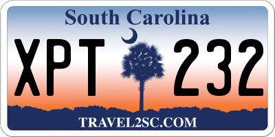 SC license plate XPT232