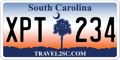 SC license plate XPT234