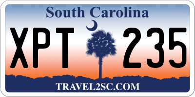 SC license plate XPT235