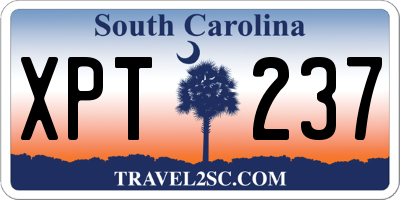 SC license plate XPT237
