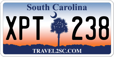 SC license plate XPT238