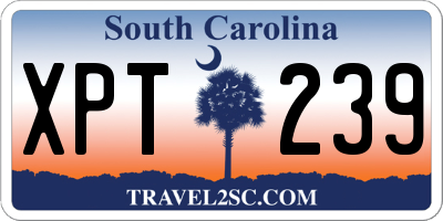 SC license plate XPT239