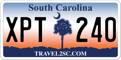SC license plate XPT240