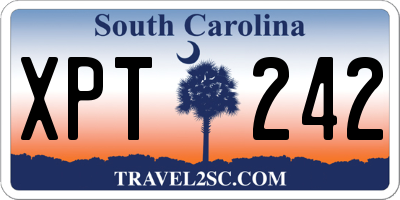 SC license plate XPT242