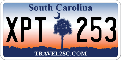SC license plate XPT253