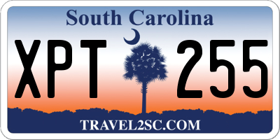 SC license plate XPT255