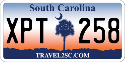 SC license plate XPT258