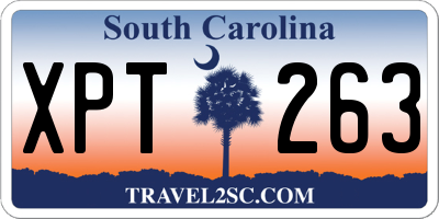 SC license plate XPT263