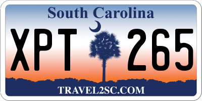 SC license plate XPT265