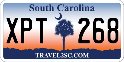 SC license plate XPT268