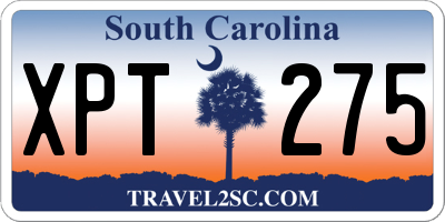 SC license plate XPT275