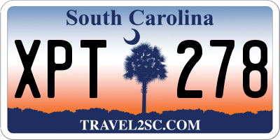 SC license plate XPT278