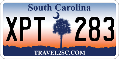 SC license plate XPT283