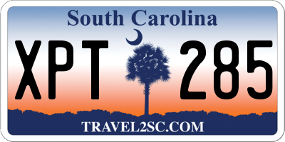 SC license plate XPT285