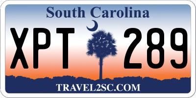SC license plate XPT289