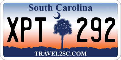 SC license plate XPT292