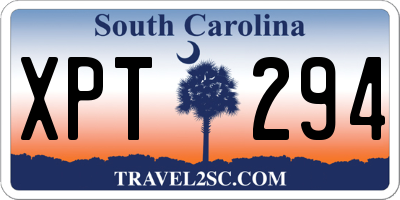 SC license plate XPT294