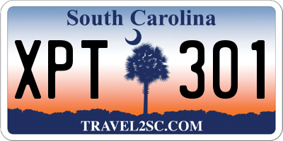 SC license plate XPT301