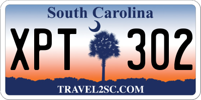 SC license plate XPT302