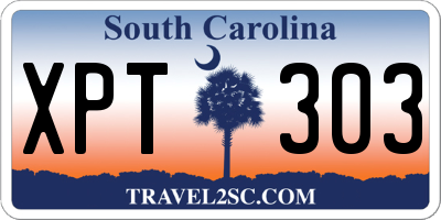 SC license plate XPT303