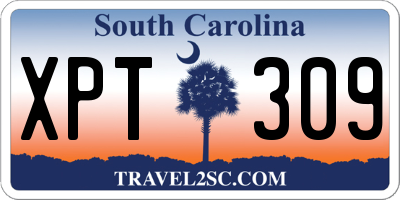 SC license plate XPT309