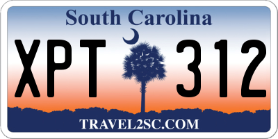 SC license plate XPT312
