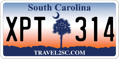 SC license plate XPT314