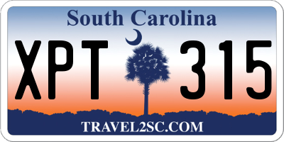 SC license plate XPT315