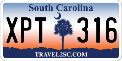 SC license plate XPT316