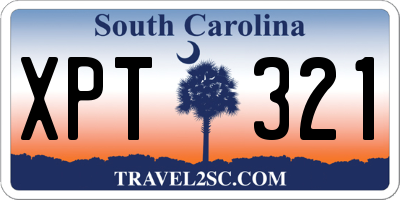 SC license plate XPT321