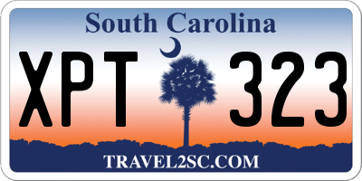 SC license plate XPT323