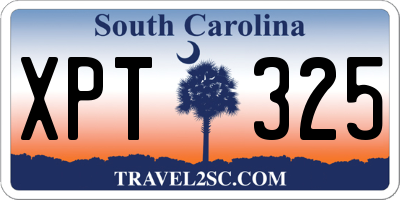 SC license plate XPT325