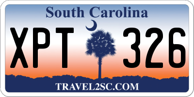 SC license plate XPT326