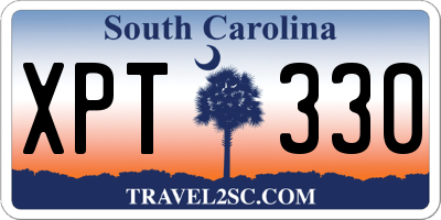 SC license plate XPT330