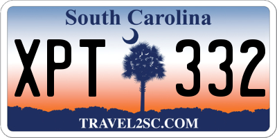 SC license plate XPT332