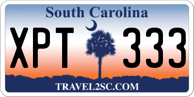 SC license plate XPT333