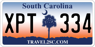 SC license plate XPT334