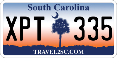 SC license plate XPT335