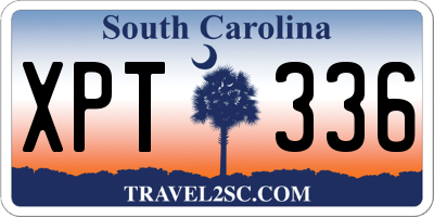 SC license plate XPT336
