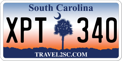 SC license plate XPT340