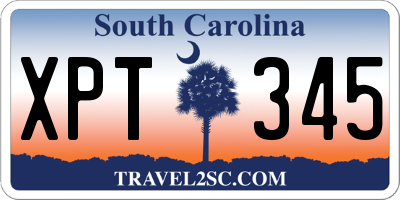 SC license plate XPT345